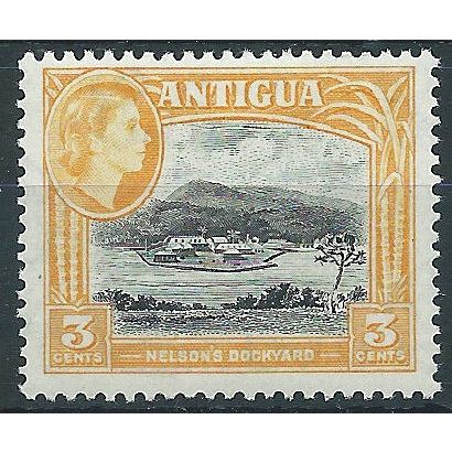Antigua 1953 SG123 3c Black & Orange-Yellow Mounted Mint . ..