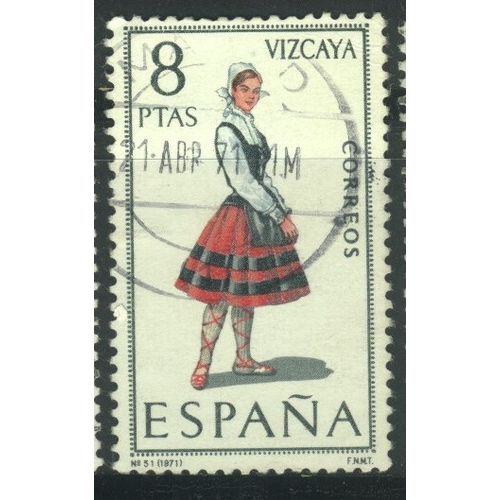 Spain 1971 - SG2074 - 8p multi - Traditional Costume - Vizcaya - used