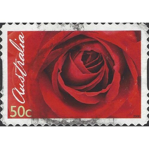 AUSTRALIA, FLOWER, Valentine Rose, red 2006, 50c, #2