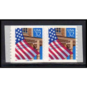 2915Av 32c U.S. Flag Over Porch Fine MNH CNP Left 66666A V/UL PA1802