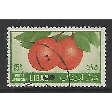 LEBANON 1955 15p ORANGE & GREEN ORANGES SG 542 FINE USED#