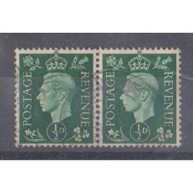 GB 1937 George VI 0.5d green horizontal pair SG 462