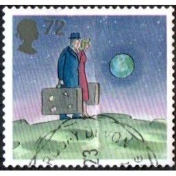 2007. World of Invention 72p Value. Couple on the Moon. S/a- D/c Fine Used