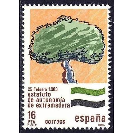 España. 1984. Mi # 2621. Extremadura. Statute of autonomy