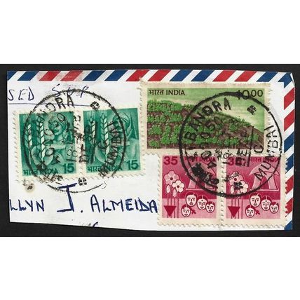 INDIA stamps on paper "Mandra"cancel @BM291