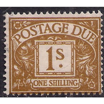 GB 1960 QE2 1/-d Ochre Postage Due Used SG D64 Wmk 179 ( F637 )