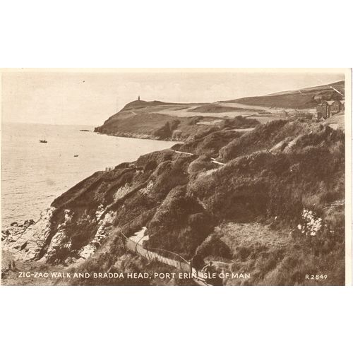 Vintage Valentines PC 1956 - Zig-Zag Walk and Bradda Head, Port Erin - IOM