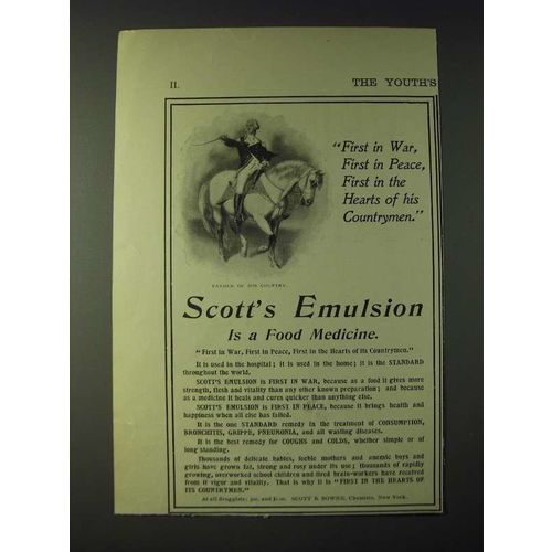 1900 Scott's Emulsion Ad - First in War, First in peace, first in the hearts