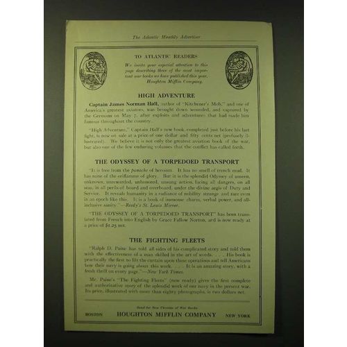 1918 Houghton Mifflin Company Ad - To atlantic readers