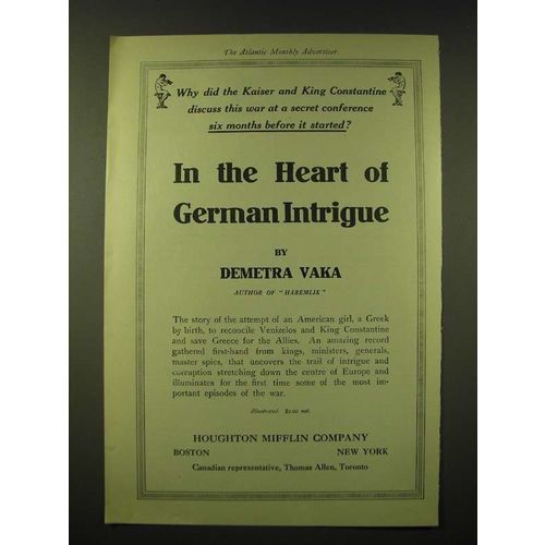 1918 Houghton Mifflin Company Ad - Why did the Kaiser and King Constantine