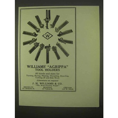 1922 J.H. Williams Agrippa Tool Holders Ad