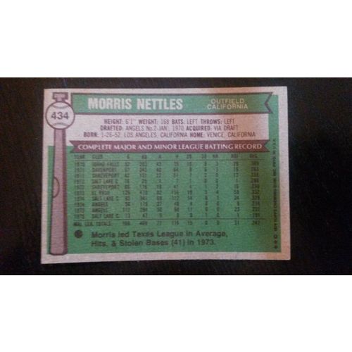 1976 Topps Card # 434 Morris Nettles Very Good (3) California Angels