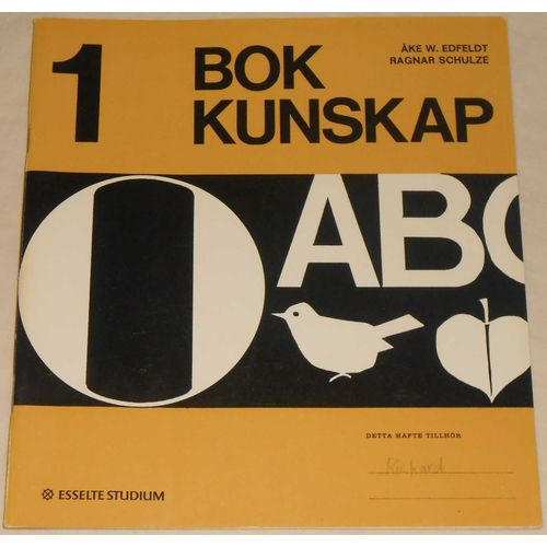 Bokkunskap - häfte 1 av Åke W. Edfeldt & Ragnar Schulze; från 70-talet