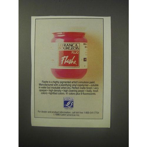 1990 LeFranc & Bourgeois Flashe Paint Ad - Highly pigmented