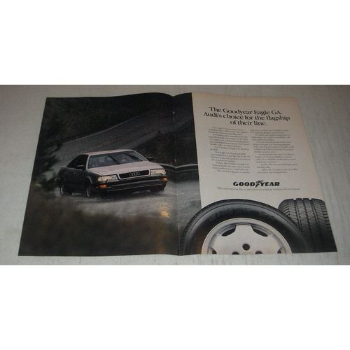 1990 Goodyear Eagle GA Touring Radial Tires Ad - Audi's Choice for Flagship