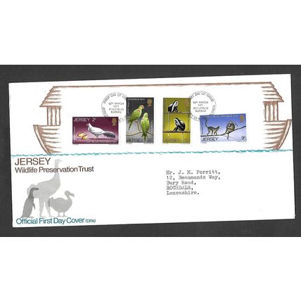 JERSEY 1971 JERSEY WILDLIFE PRESERVATION TRUST FIRST DAY COVER