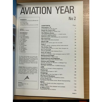 1978 "AVIATION YEAR No.2 - RECORD OF 1977 AEROSPACE EVENTS" HARDBACK BOOK (P3)