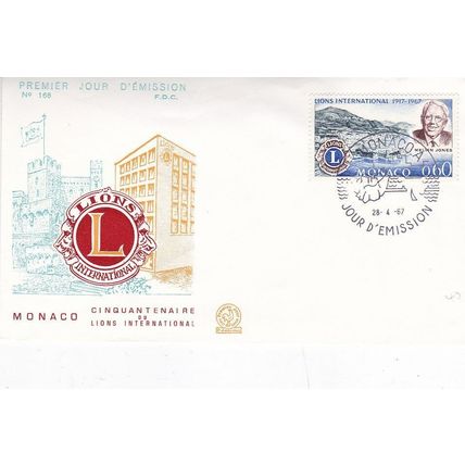 Monaco 1967 Lions International FDC special cancel Unaddressed VGC