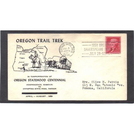 Event Oregon Trail Trek 1055 2c George Washington (Unkn Cachet-Typed/A) CV41546