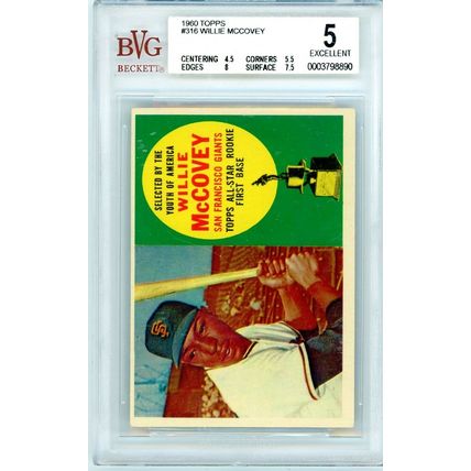 1960 Topps Willie McCovey All-Star #316 BVG Beckett 5 P1258
