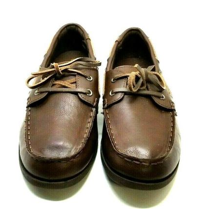 Men's Old Navy Brown Leather Boat Shoes Size 10 (GG9)