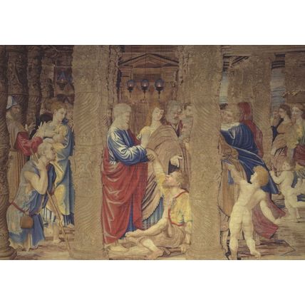 Pieter Van Aeist The Healing Of The Lame Man Painting Postcard