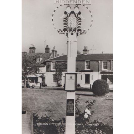 Biddenden Hall Maids Cheese & Bread Toll History Signpost Sign RPC Postcard
