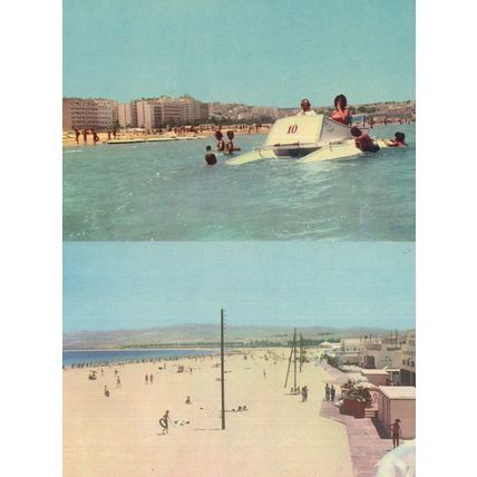 Tanger Morocco The Beach Speedboat 2x 1970s Postcard s
