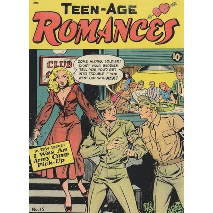 Teenage Romances Military Army Pick Up Girl 1950s Comic Postcard