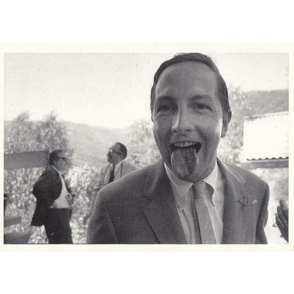 Dennis Hopper Sticking Tongue Out Claes Oldenburth Photo Postcard