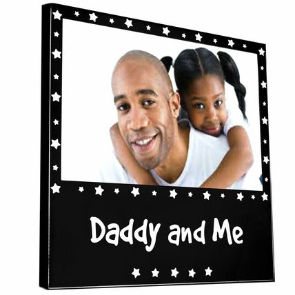 New Daddy and Me Photo Picture Frame Gloss Black Dad Baby Son Daughter Father