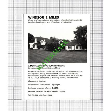 Windsor House Sale Advert - 1980 Cutting