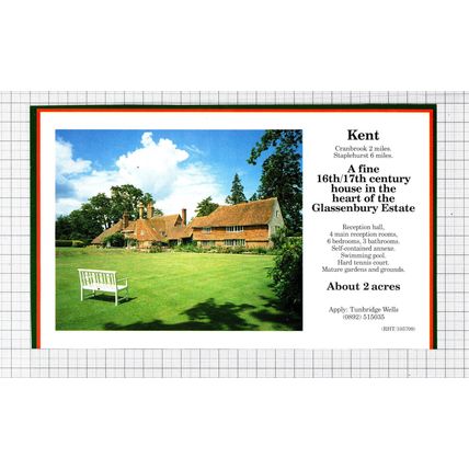 Cranbrook Kent Glassenbury Estate House Sale Advert - 1991 Cutting