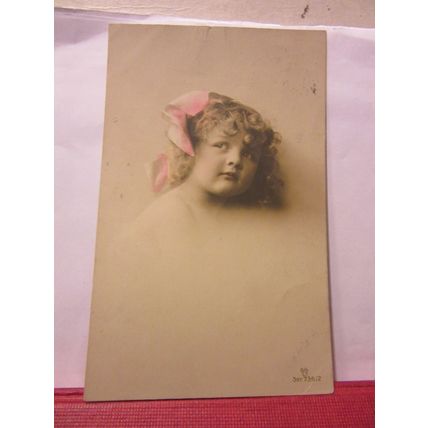 YOUNG GIRL PORTRAIT , used antique postcard Ettlinger SERIES 1910 pm /