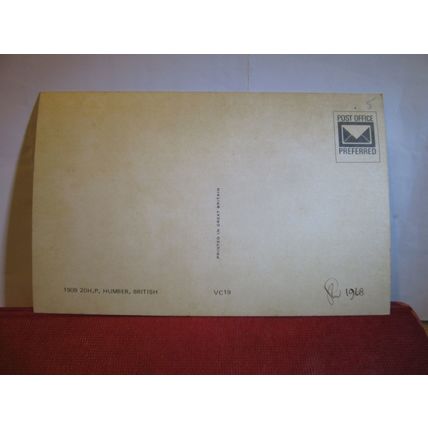 1909 HUMBER car vintage unused postcard dated 1968 #