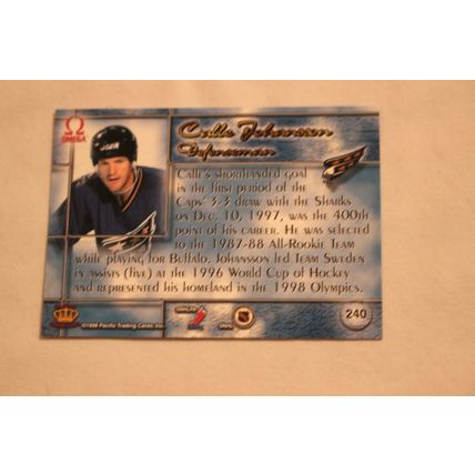 Calle Johansson 1997/98 Pacific Omega GOLD NO. 240