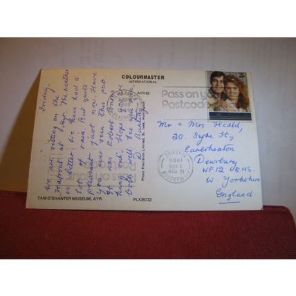 TAM O'SHANTER MUSEUM, AYR, Ayrshire used postcard 1986 pm #