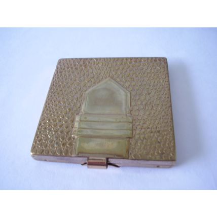 Vintage Dorothy Gray Art Deco Buckle Powder Compact Early Pre-thumb Latch Clasp