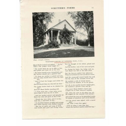 Whittiers House, Danvers Mass, USA, Book Illustration (Print), c1920