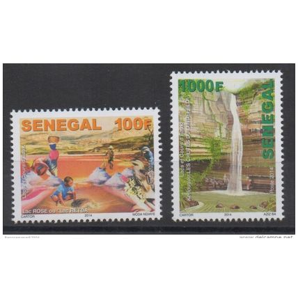 Sénégal 2014 Mi. 2221/2222 Lacs et Cours d'eau Faune Oiseaux Tortue Lac Rose MNH