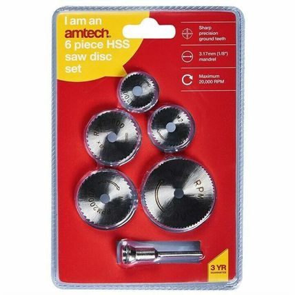 Amtech 6pc Saw Discs High Speed Steel