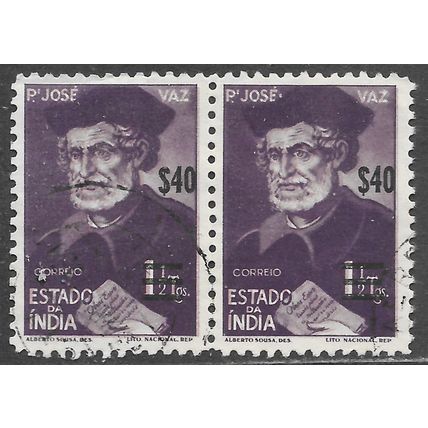 PORTUGAL PORTUGUESE INDIA 1959 VAZ SURCHARGE 40T USED PAIR
