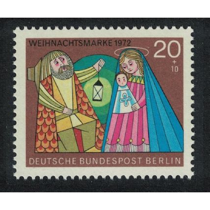 Berlin 'The Holy Family' Christmas Inscr 'WEIHNACHTSMARKE' 1972 MNH SG#B428