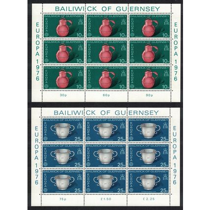 Guernsey Europa Handicrafts 2 sheetlets of 9v each 1976 MNH SG#139-140