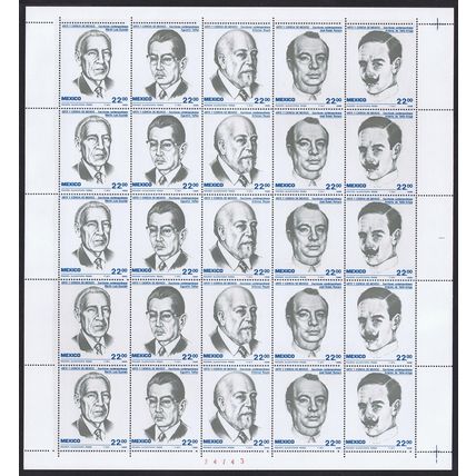 Mexico Mexican Scientists Sheet 1985 MNH SG#1750-1754 Sc#1393-1397
