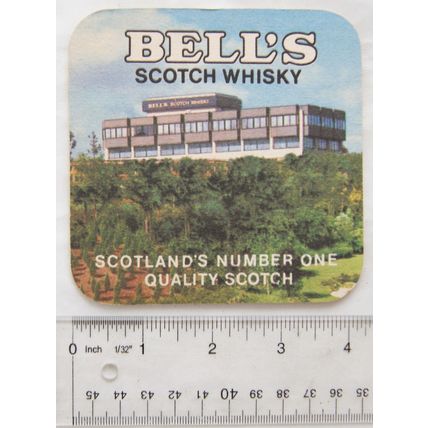 vintage Beer Mat - Bells Scotch Whisky - no2 Liberty Bell, Philadelphia, U.S.A.