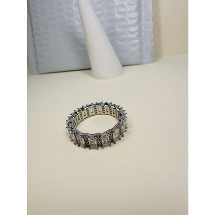 Bomb Party Sz8 Revealed BP Ring Jewelry RBP Full Wrap Colorless Gems Rhodium P