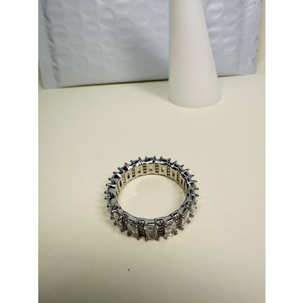 Bomb Party Sz8 Revealed BP Ring Jewelry RBP Full Wrap Colorless Gems Rhodium P