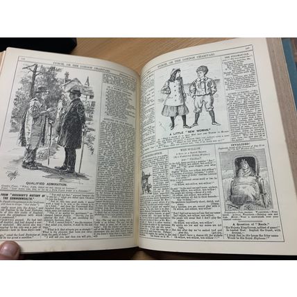 1894 PUNCH MAGAZINE BOUND VOLUMES JAN TO DEC HEAVY 2kg ANTIQUE BOOK (P10)