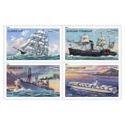 U.S. Merchant Marine Sheet of 20 Current Rate Postage Stamps 4548-4551